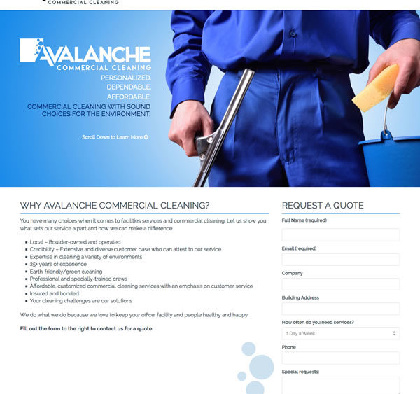 Avalanche Boulder Commercial Cleaning Service new site.
